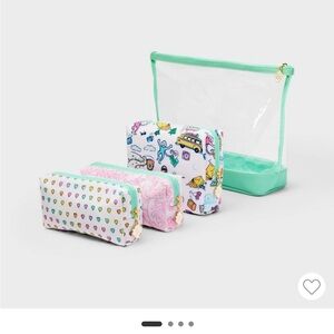 4pc Multi-Purpose Pouch Set White/Teal - Roller Rabbit x Target